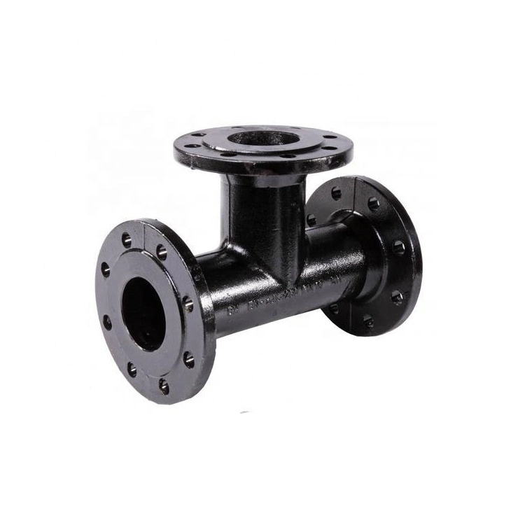 BS En545 Black Epoxy Coating Ductile Iron Flanged Pipe Fittings-All Flanged Tee